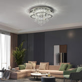 Crystal LED Chandelier Ceiling Light Flush Mount Fixture 15.75 Inch